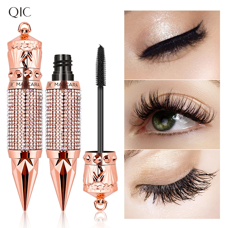 4D Lengthening Mascara, Long Lasting Hold, Volumizing Curling, Dark Black, Waterproof Smudge Proof, No Clumping