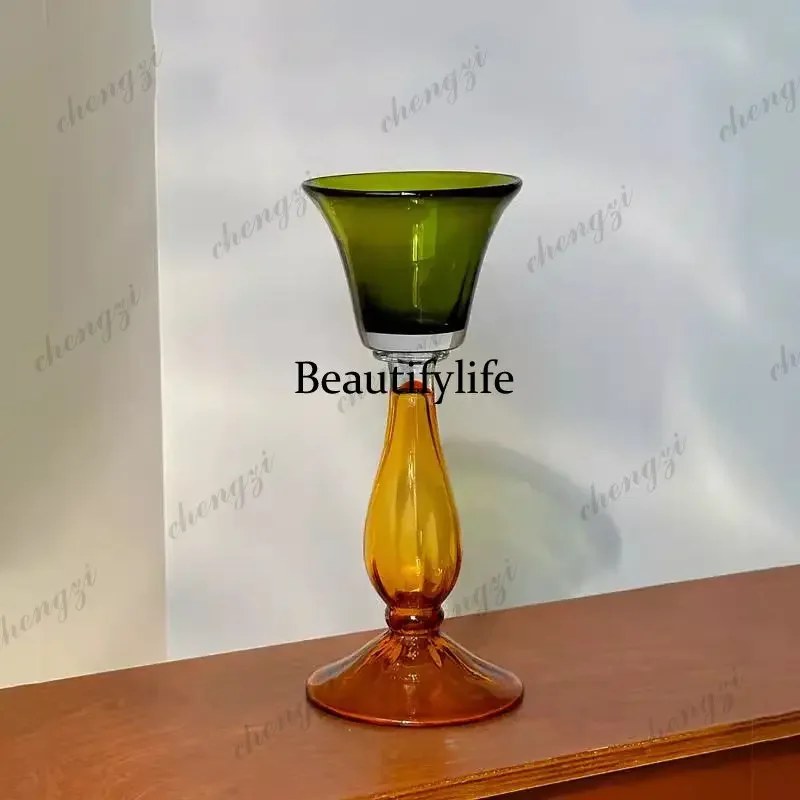 03 Light Luxury Vintage Style Candlelight Dinner Dining Room Atmospheric Glass Ornament