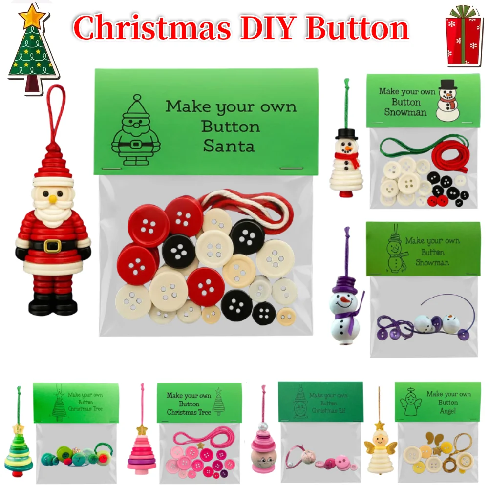 Zestaw do tworzenia świątecznych przypinek, wielokrotnego użytku, małe ozdoby świąteczne do zawieszenia, uniwersalne, kreatywne dekoracje z przypinek, prezent.