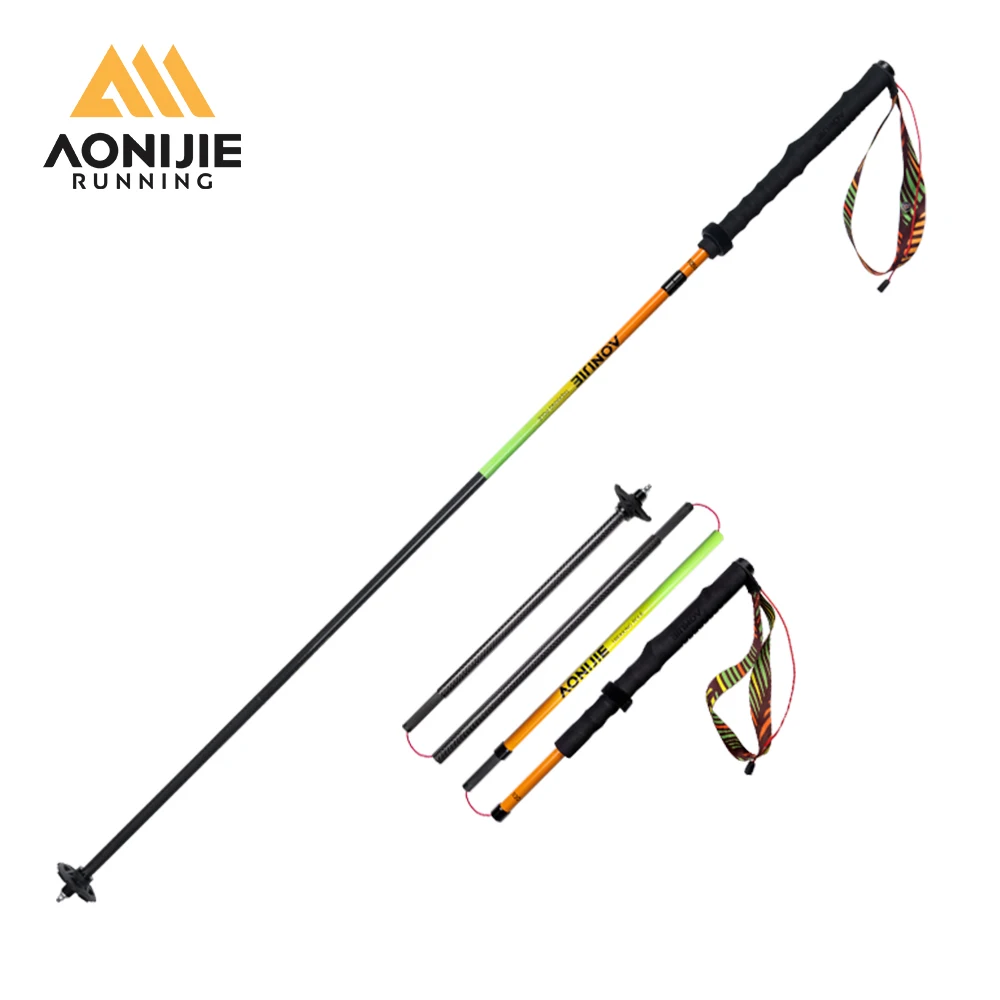 

AONlJlE E4204 New Carbon Fiber Trekking Poles Outdoor Collapsible Hiking Sticks for Women and Men