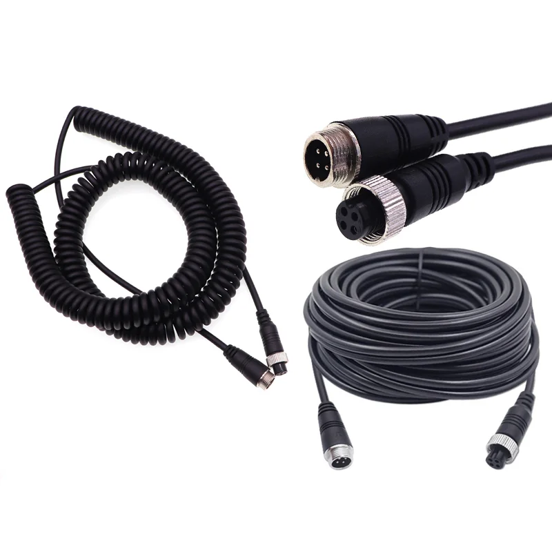 

M12 4Pin Aviation Head to Aviation Head Male to 2 Female to 2 male Extension Y Splitter Cable Adapter for CCTV Camera Connector