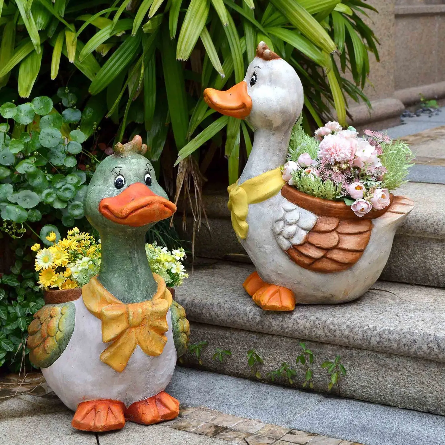 Crafts, Ducks, Outdoor, Living Room, Flower Pot, Villa, Garden, Garden, Courtyard, Arrangement, Art, Ornament