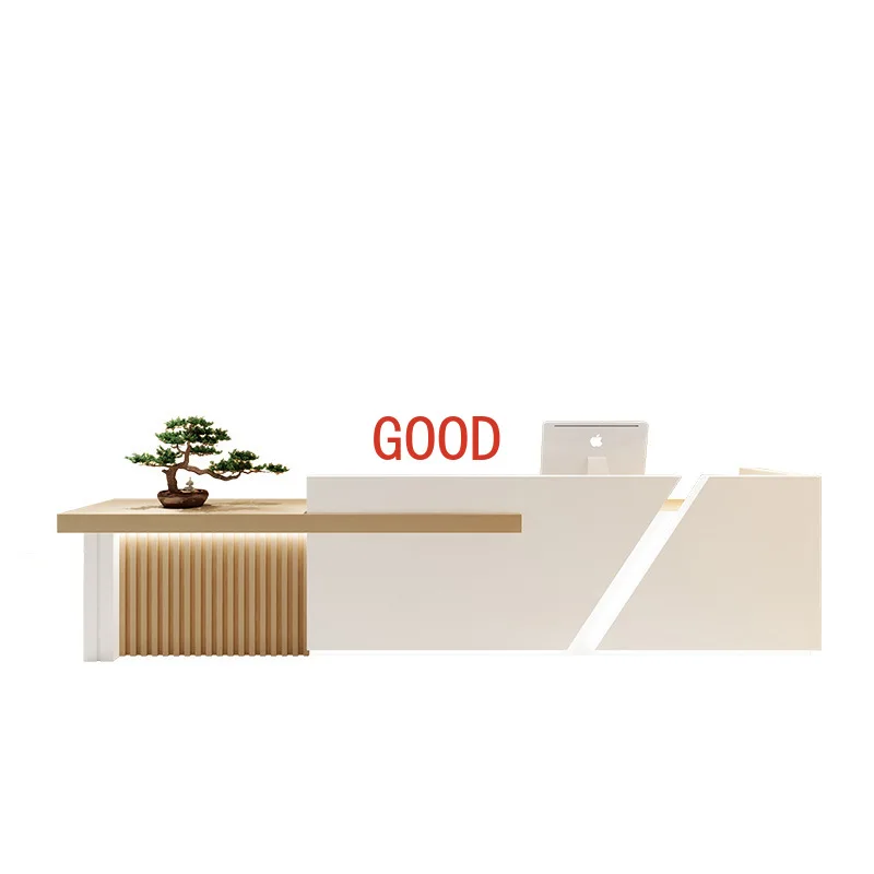 

Simple Modern Front Desk Company Front Desk Foot Bath Hotel Lobby Paint Bar Log Color checkout page