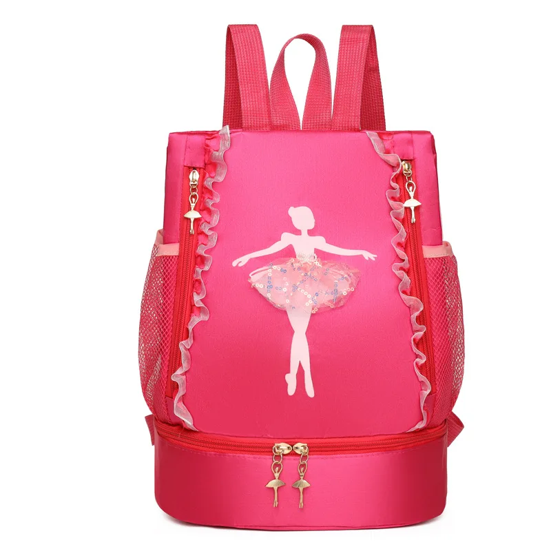 Ruoru New Ballet Dance Bag School Backpack Girls Kids Ballet Bag Storage Bags Ballerina Handbag Shoulder Bag with Lace