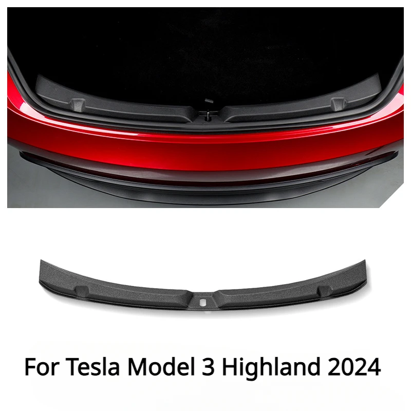 For Tesla New Model 3 Highland 2024 Car Trunk Sill Plate Protector TPE Boot Loading Cover Back Sill Anti Scratch Protection Lid