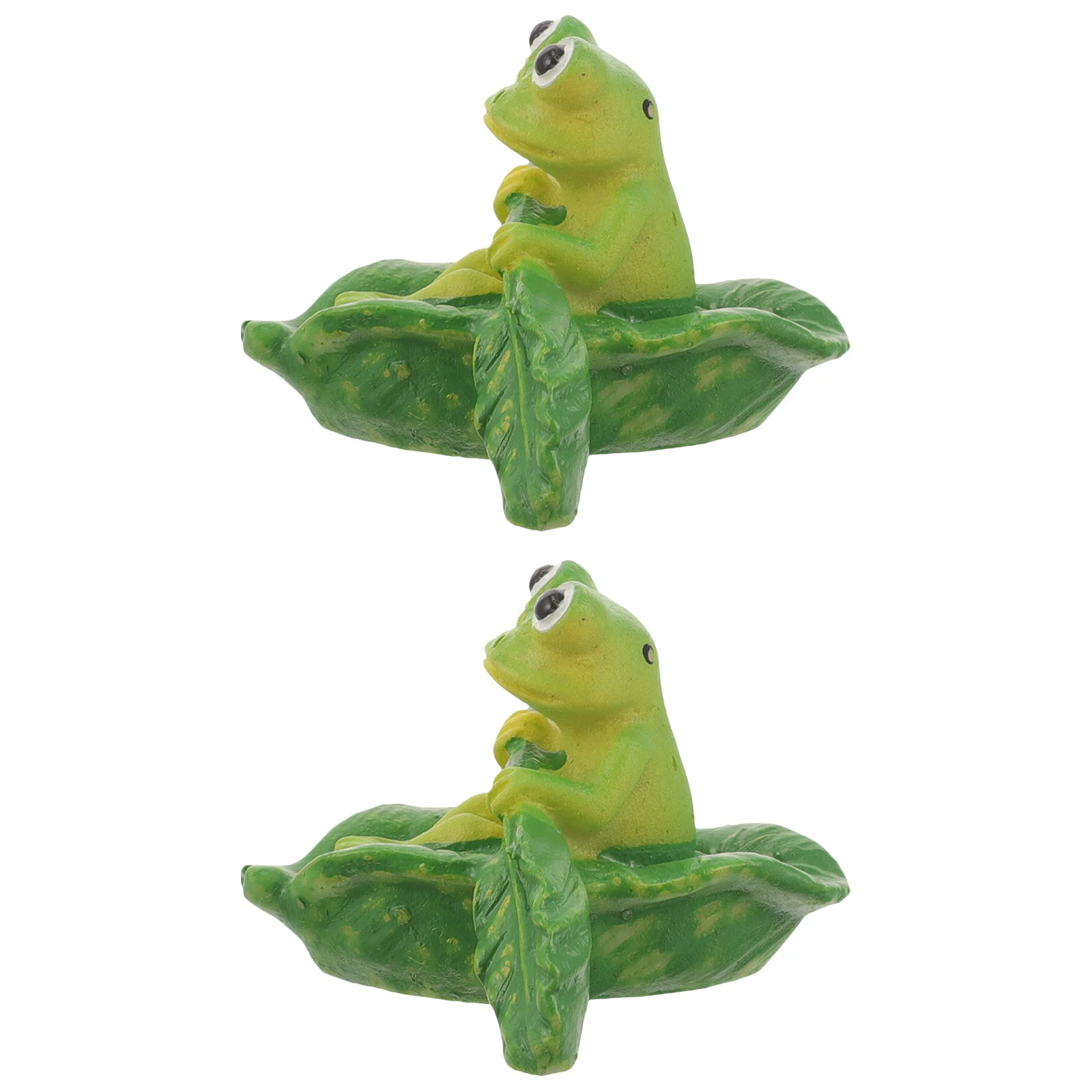 2 Pcs Aquarium Frog Ornaments Lovely Statue Garden Decor Fish Tank Decorations Resin Figure Figurine Crafts