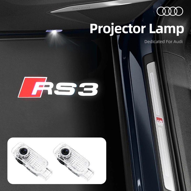 Led Car Door logo Welcome Light For Audi RS3 RS4 RS5 RS6 RS7 RS8 8V 8P 8L A6 C5 C6 C7 A5 A7 A8 Q3 Q5 Q7 TT S3 S6 Sline Quattro