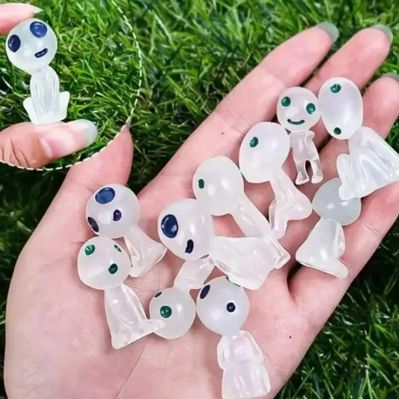10/20/30/40Pcs Luminous Elves Mini Figures Glow In The Dark Kodama Garden Ornaments For Fish Tank And Micro Landscapes