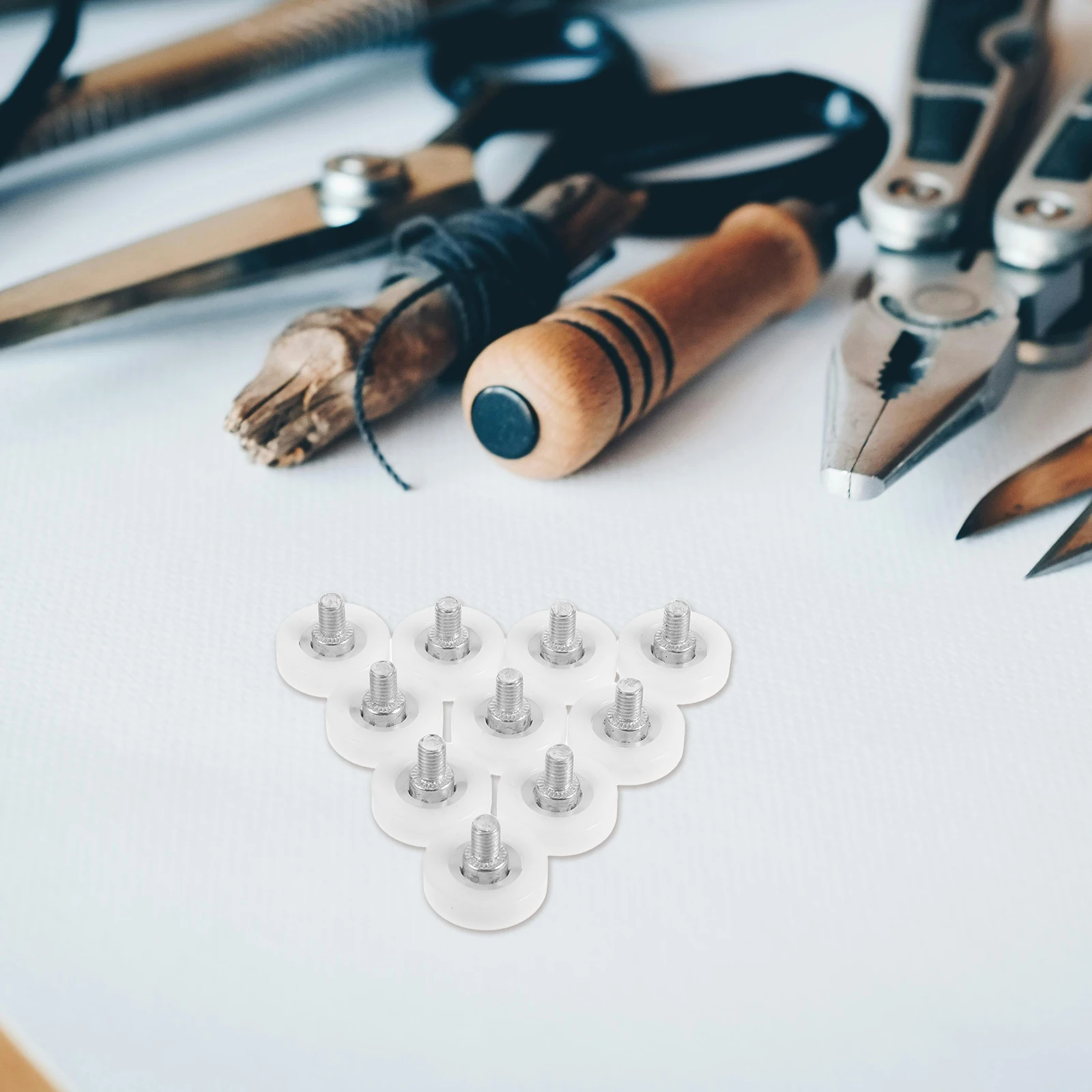 

10Pcs Replacement Nylon Drawer Rollers Small Pulley Wheels Smooth Sliding Bearings for Furniture Cabinet Document