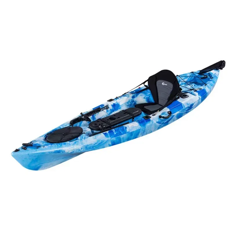 Hot sale 10ft single cheap plastic fishing angler recreation kayak with stadium seat