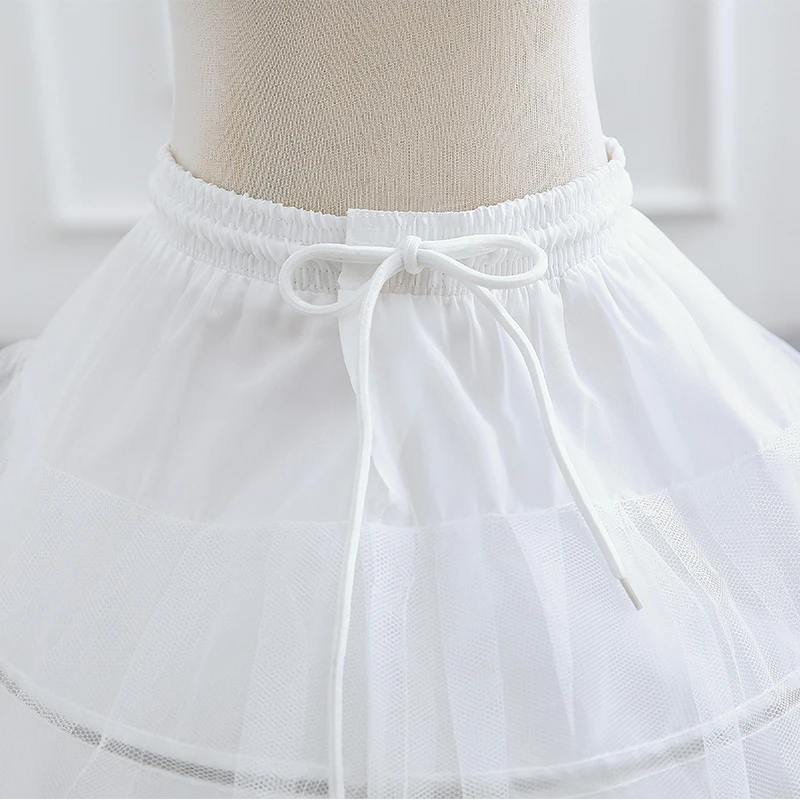 White Petticoat for Kids Girls Summer Skirt Petticoat 3 Hoops Princess Wedding Accessories Underskirt Petticoat for Girl Dress