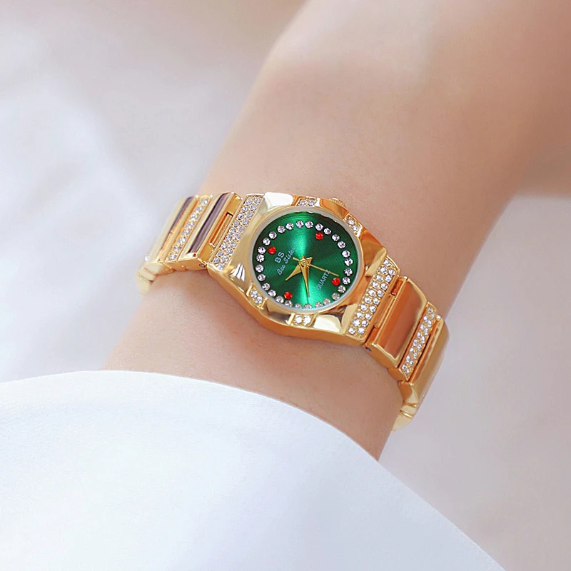 Fashion Women Watches Luxury Brand Diamond Gold Female Bracelet Wristwatch Crystal Elegant Small Dial Ladies Watch