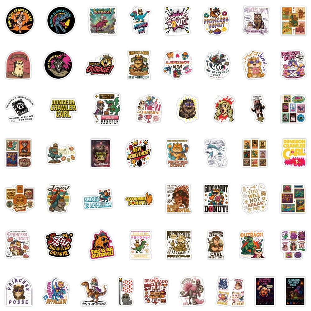 

110PCS Dungeon Crawler Carl Stickers Funny Game Fan Art DIY Decorable Phone Case Laptop iPad Waterproof Stickers Kids Toy