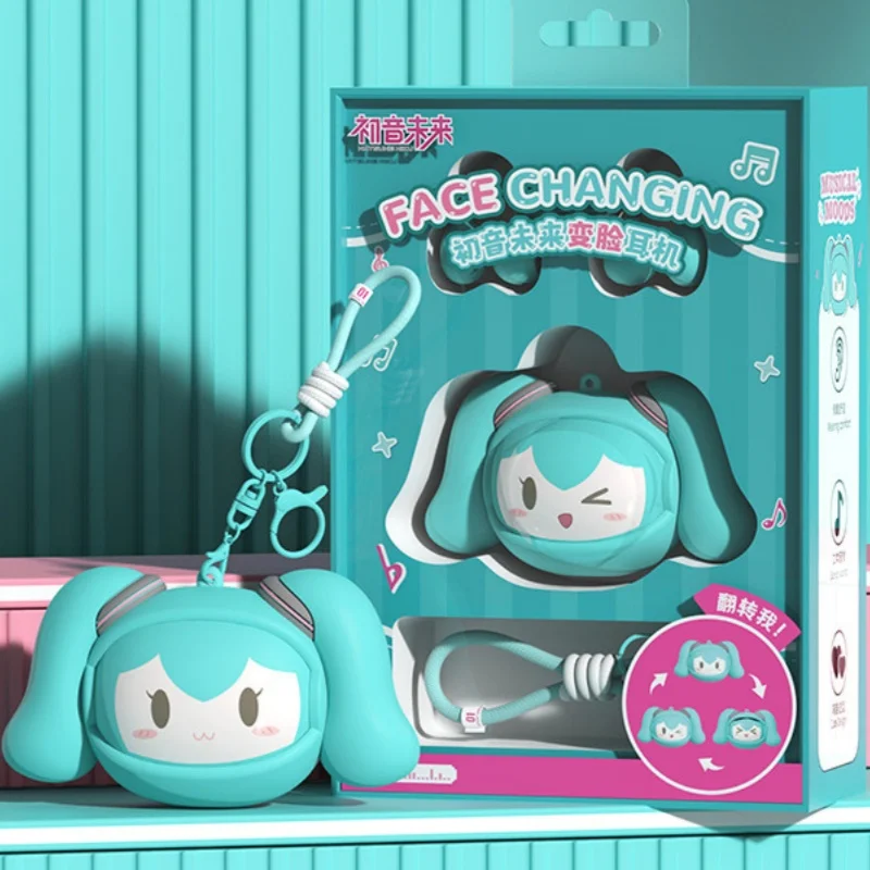 hatsune-miku-change-face-figure-wireless-bluetooth-earphones-air-conduction-clip-on-ear-not-in-ear-sports-headset-anime-ornament