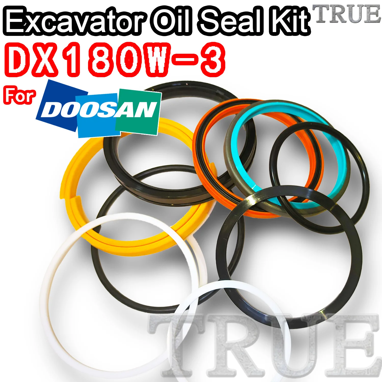 For DX180W-3 Doosan Oil Seal Excavator Repair Kit DX180W 3 Dust Bushing FKM High Quality Control Pilot Valve Blade TRAVEL Engine