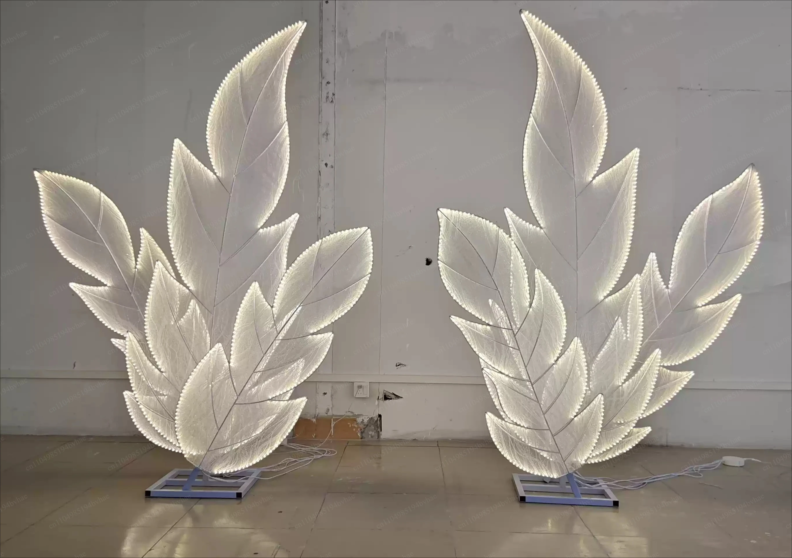 2pcs popularity wedding decorative props glow leafs stage background decoration road guide scene arrangement ornament