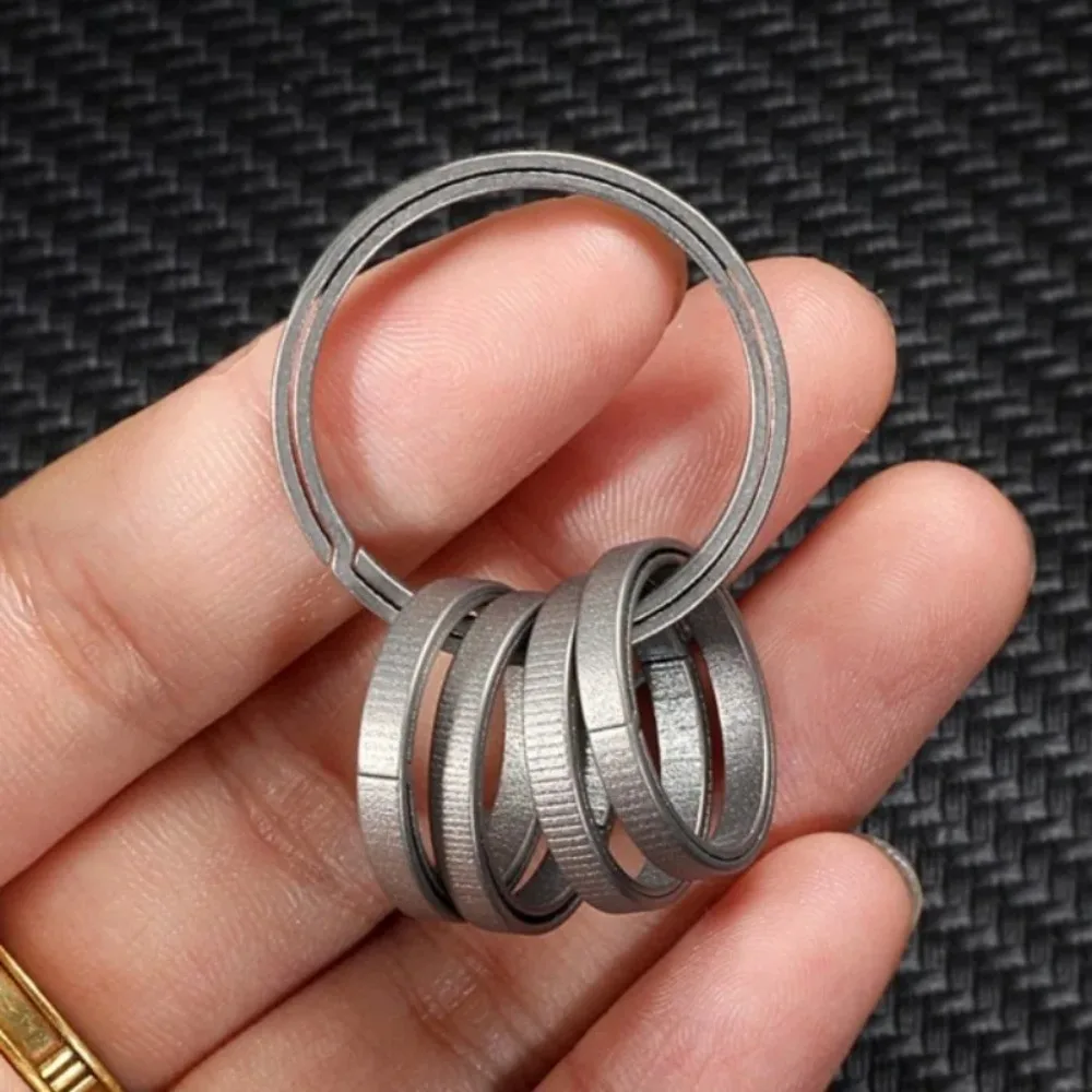 Frosted Arc Shaped Open Titanium Alloy Fashion Key Rings Durable Elastic Metal Multi-purpose Key Ring Adult Keychain Accessories