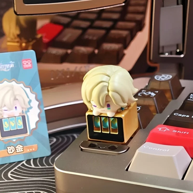 

Mihoyo Honkai Star Trail Limited Edition Q Version V2 Aventurine Keycaps Custom Cute Dr. Соотношение Маленькая фигура 7 марта Крышка ключа