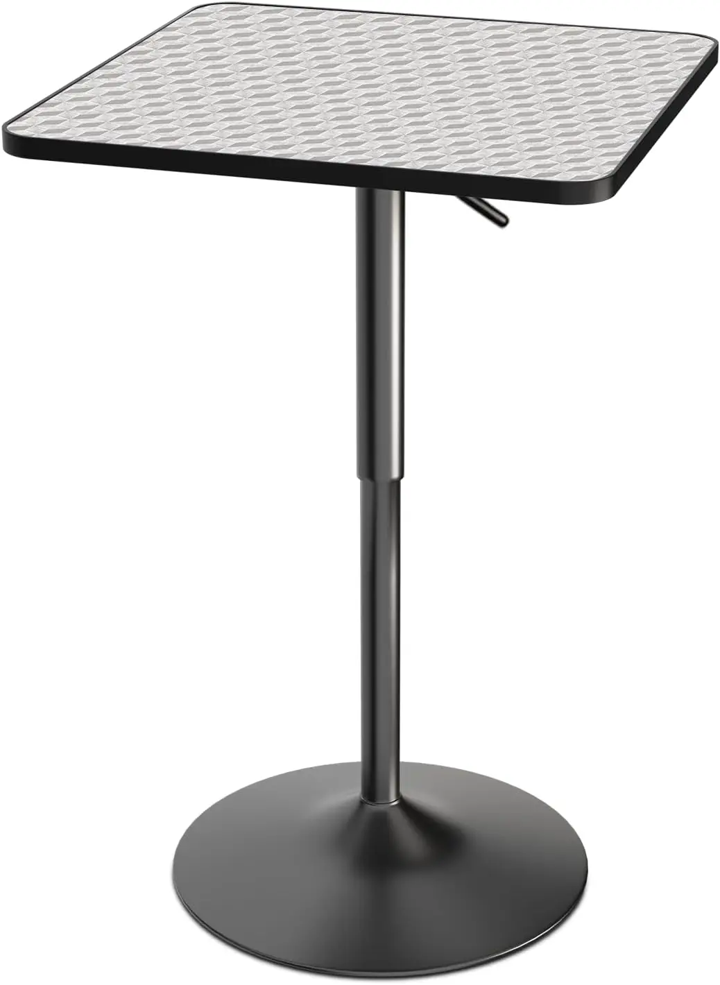 Athena Collection Square Bar Table, Pub Table, Altura ajustável, 360 ° Swivel Bistro Table, High Top Table com Mdf