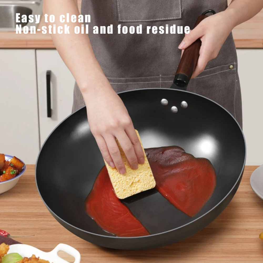 

30cm Uncoated Wok Pot Egg Frying Pan Home High Quality Handmade Cooking kitchen Cookware Chinese Traditional Non-stick Iron Pan