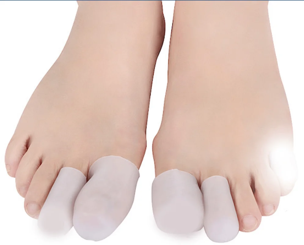 Protecteur d'orteils en Silicone, 2 pièces = 1 paire, séparateur de doigts, orthèses, protection des orteils, Anti-abrasion et Anti-douleur, manchon de pouce