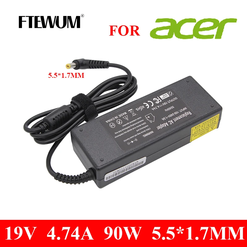 

FTEWUM 19V 4.74A 90W 5,5*1,7mm адаптер питания AC зарядное устройство для ноутбука Acer Aspire 5750G 5755G 5742G 5920G 7110 9300