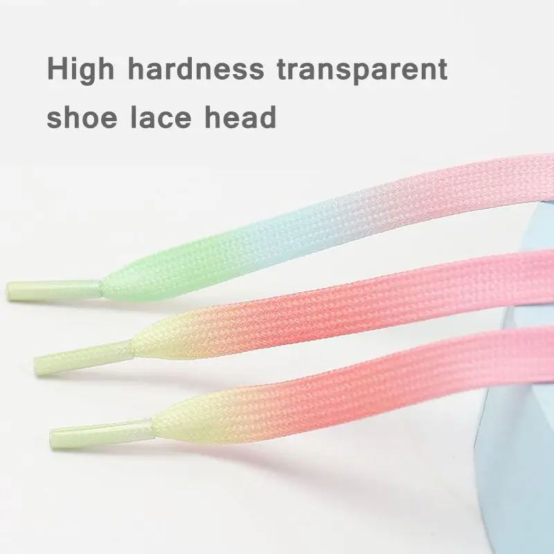 1 Pair Rainbow Laces for Sneakers Candy Gradient Shoelaces Rubber Band for Shoes Men Women Casual Shoestring Shoes Accessories