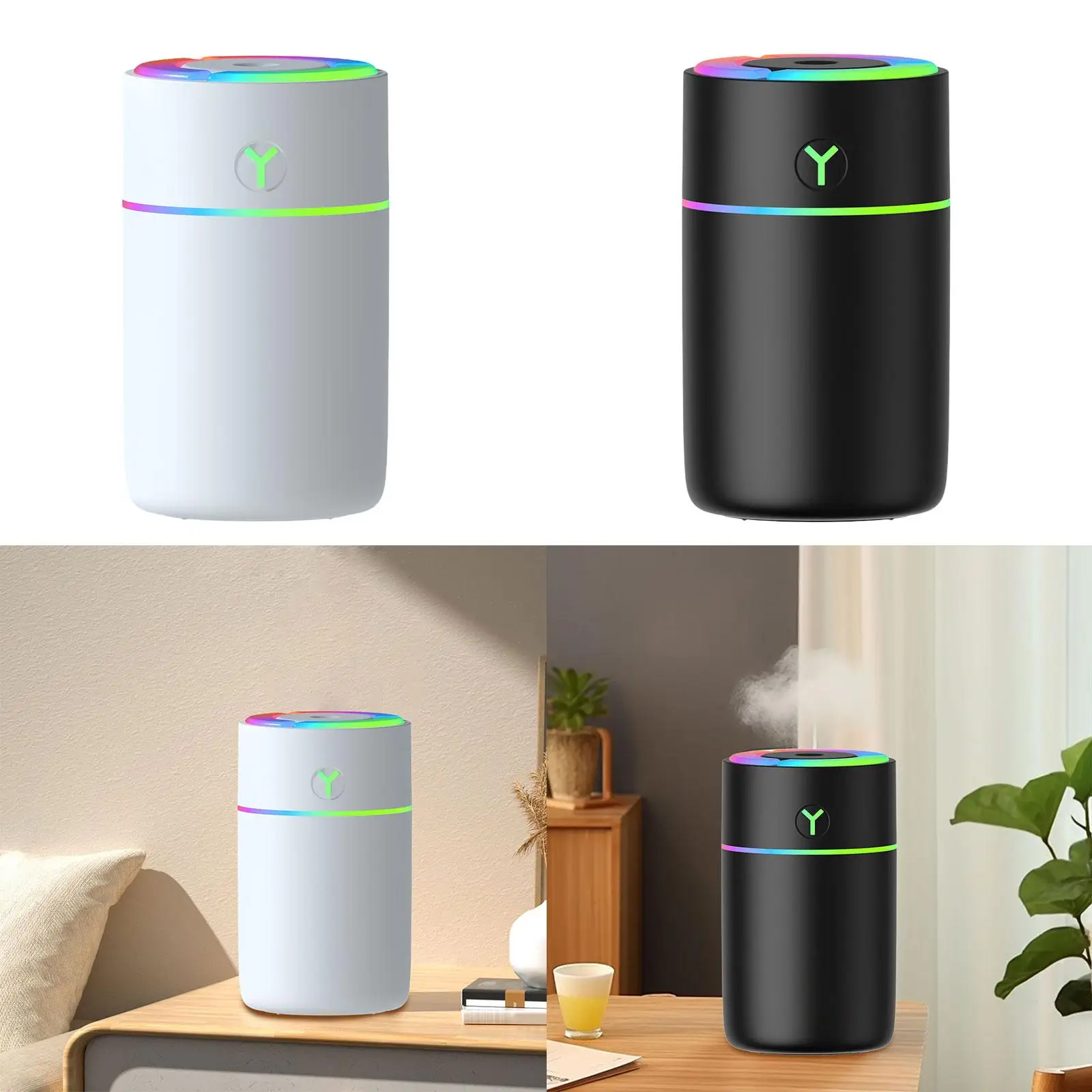 Small Humidifier 230 ml Low Noise Personal Desktop Humidifier Air Humidifier for Living Room Bedroom Office Indoor Birthday Gift