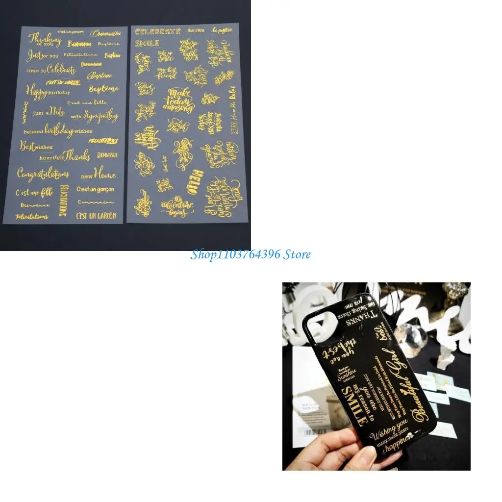2PCS Stickers Gold Stickers for Wedding Engagement Decorations
