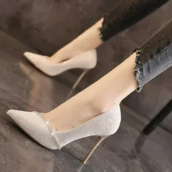 Women's Shoes Heel Trend New Spring Summer Pointy Wedding High-heeled Shoe Flashion Sexy Chic and Elegant Stiletto Pumps