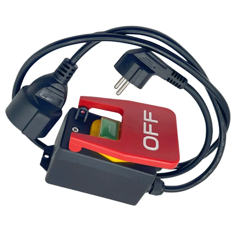 ABKQ-مفتاح تشغيل/إيقاف أحادي الطور مع مقبس، مفتاح أمان لإيقاف الطوارئ بجهد صفر، قابس الاتحاد الأوروبي