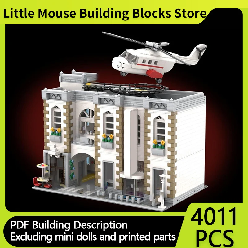 

City Street View Model MOC Building Bricks Central City Hospital Modular Technology Gifts Holiday Assemble Children Toys Suit