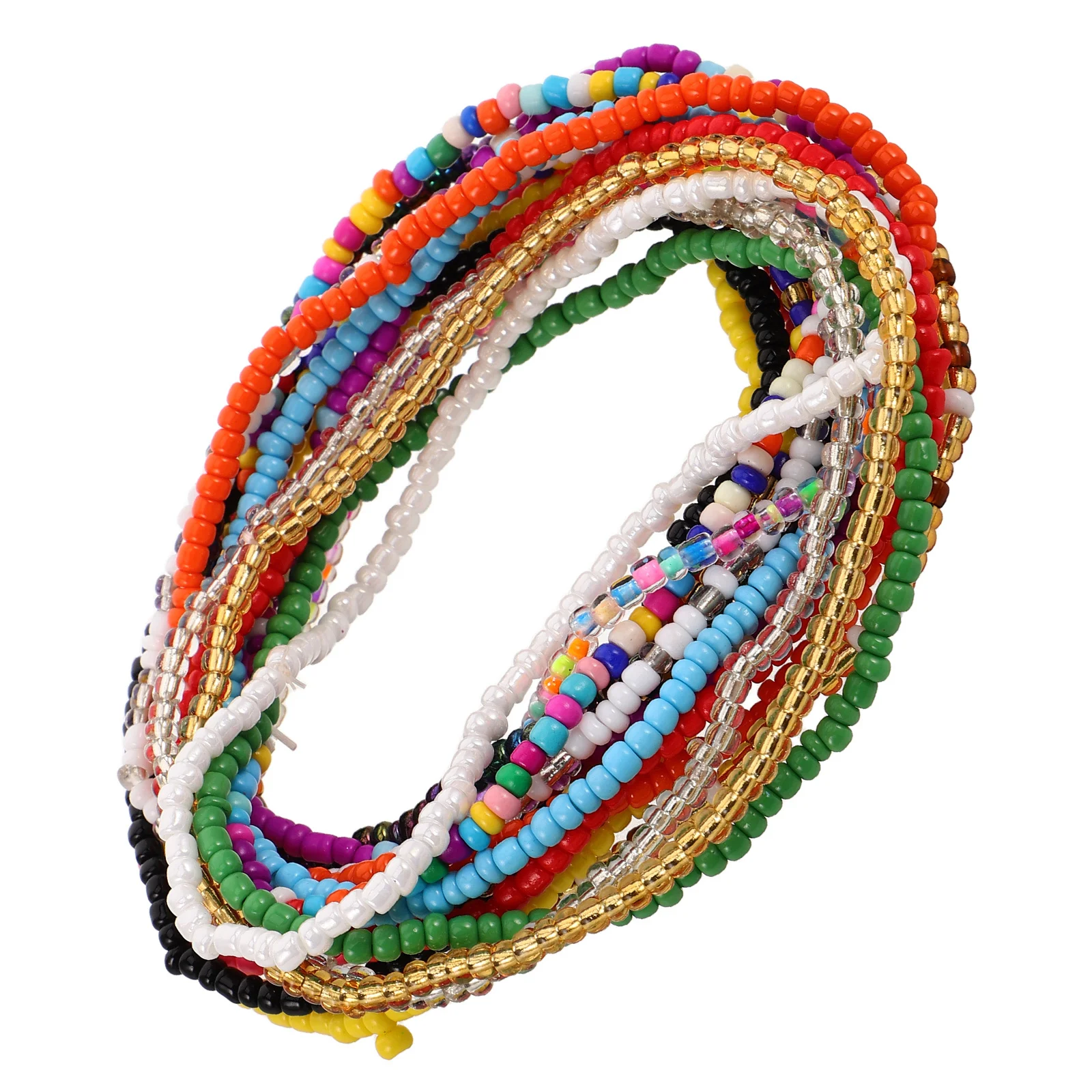

17Pcs Boho Beaded Anklets and Bracelets Handmade Glass Beads Multicolor Elastic Jewelry for Women Girls Summer Outfit