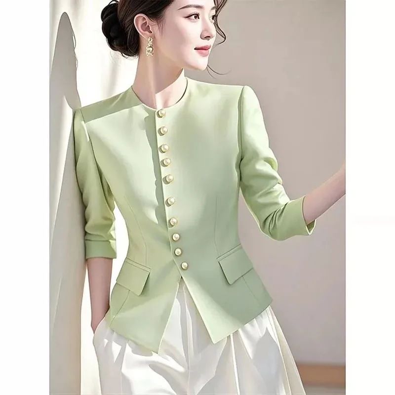 

Женское короткое пальто в корейском стиле, весна-осень 2026, элегантное, повседневное, с дизайнерским акцентом на моду