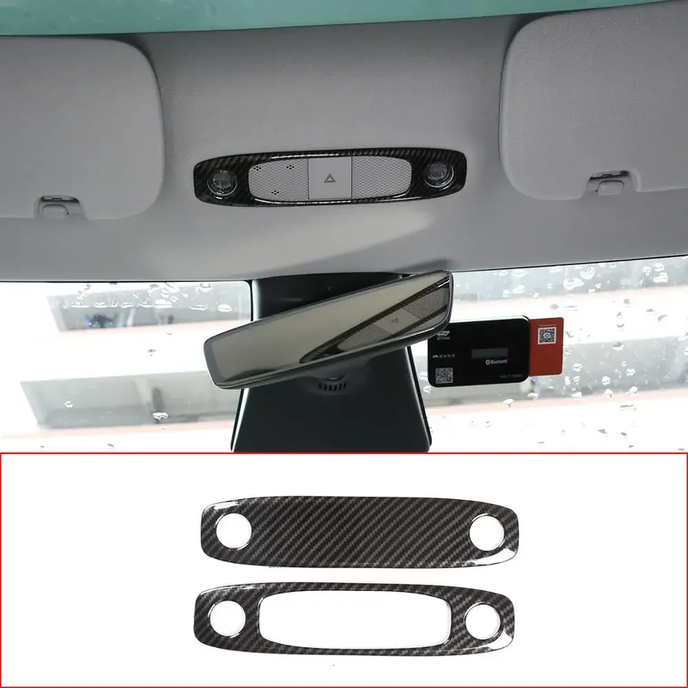 

For Tesla Model 3 2018-19 Car styling ABS Rear Seat Reading Light Cover Trim Decoration Strips Roof Lamp Frames Car Accessories