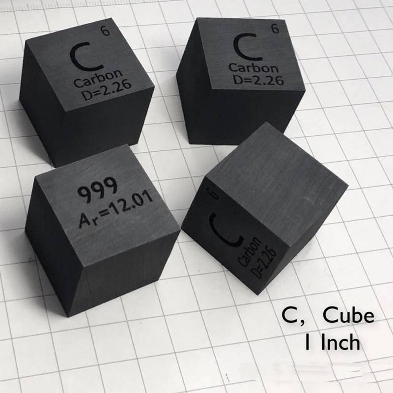 1 polegada c cubo 99.9% de alta pureza carbono bloco metal tabela periódica cubo hobby exibição coleção