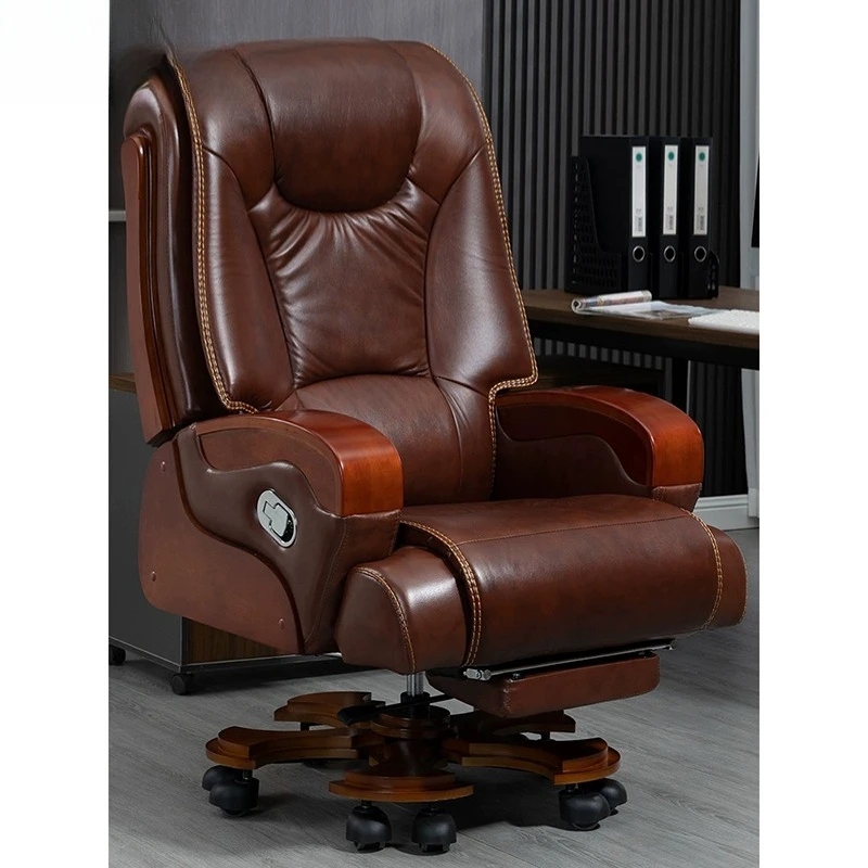 كرسي رئيس مكتب المنزل الكمبيوتر الجلود مستلق الأعمال مريحة المستقرة مسند الظهر كرسي الطبقة #2