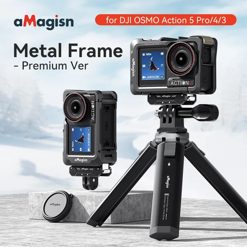 For DJI Action5Pro/4/3 Metal Case Premium Horizontal and Vertical Shooting Protective Frame