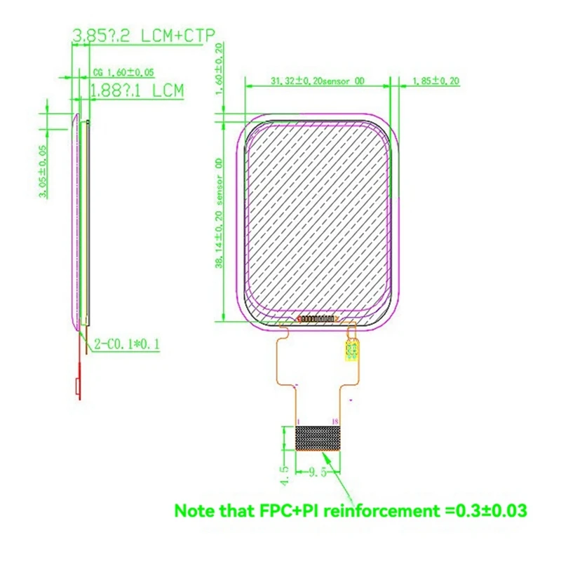 

NEW_1.83 Inch Round IPS TFT LCD Display 240x284 Capacitive Touch Screen