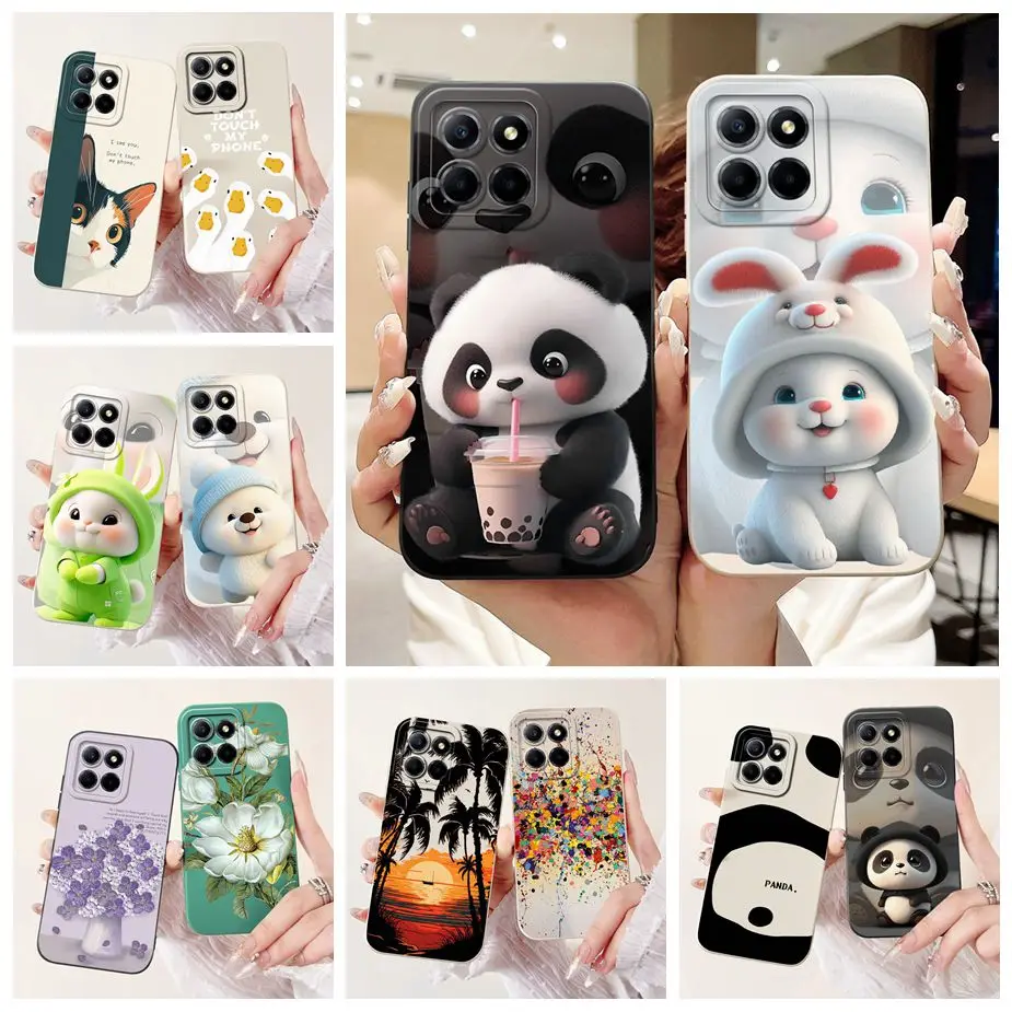 For Honor X8b Case LLY-LX1 Cute Panda Cartoon Back Cover Phone Case For Honor X8a X 8b HonorX8a HonorX8b Shell Soft Fundas Coque