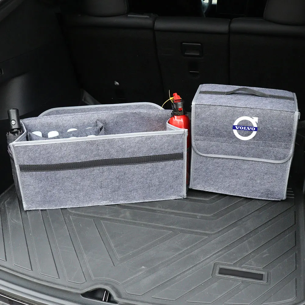 Car Trunk Organizer Large Capacity Storage Folding Box Auto Accessories For VOLVO RDESIGN T6 AWD S40 S60 S90 V40 V50 V60 V70 V90