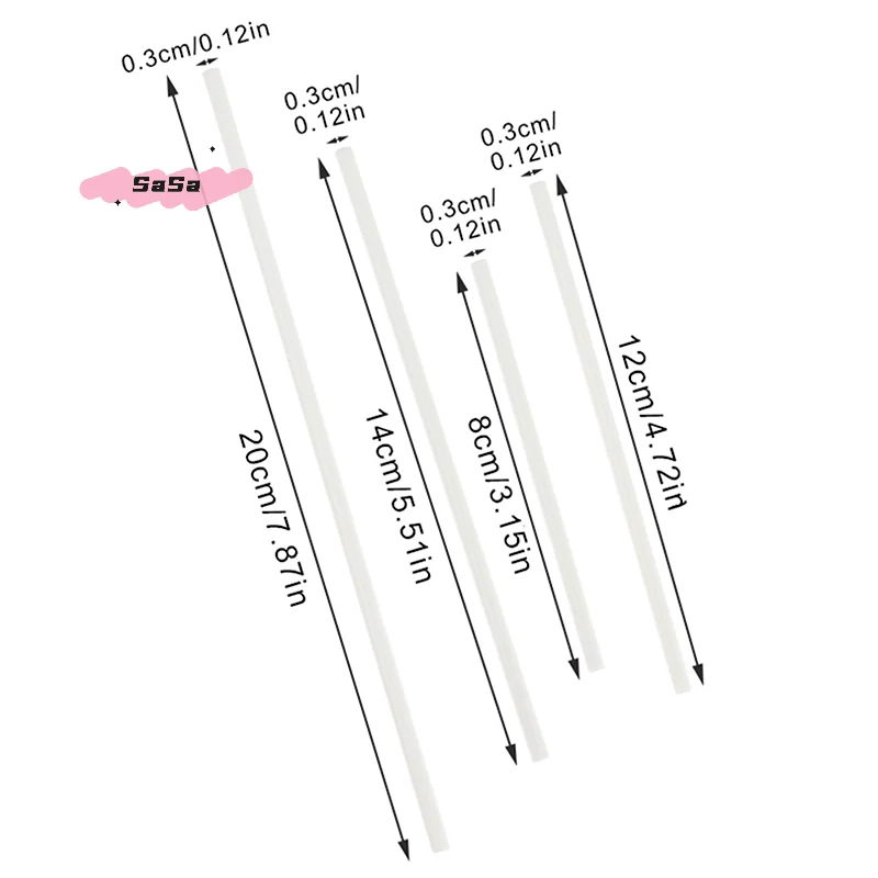 100 قطعة من أعواد المصاصة البلاستيكية البيضاء المجوفة للحفلات مصاصة الحلوى كعكة Po-p العصي صنع مصاصة السكر والشوكولاتة