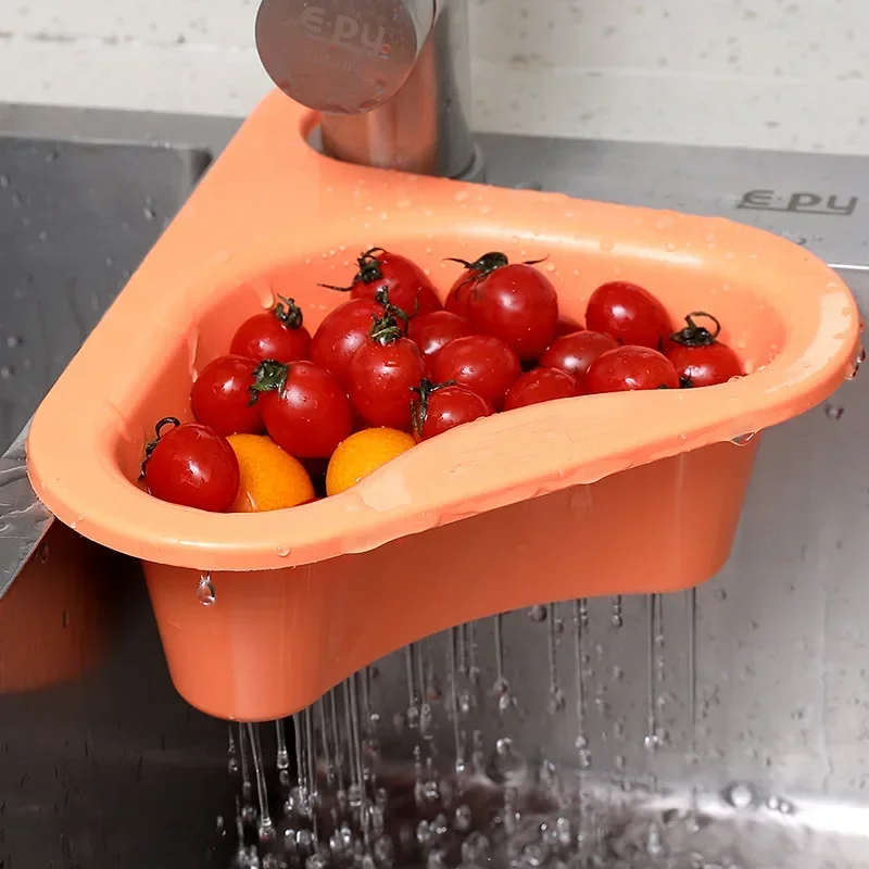 Kitchen Sink Strainer Leftover Drain Basket Soup Garbage Filter Multifunctional Hanging Drainer Rack Fruit Vegetable Drainer