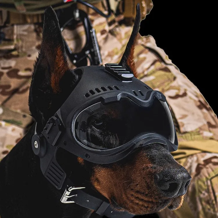 

Tactical K9 Helmet Large Size Dog Patrol Anti-Landmine Dog Tactical Goggles Equipment with 2 Types of Lenses Military Gear