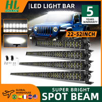 HAOLIDE 52 inch 6D Led Working Lights 2-Rows Auto Car Driving Lamp Offroad Light Bar Combo for 4x4 TrucksTractor ATV Led Bar