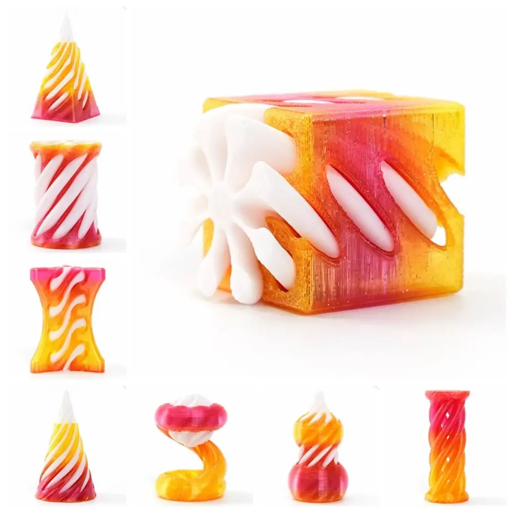 Passthrough Sculpture 3D Printed Spiral Cone Toy Decorative Ornaments Impossible Pyramid Helix Nut Mini