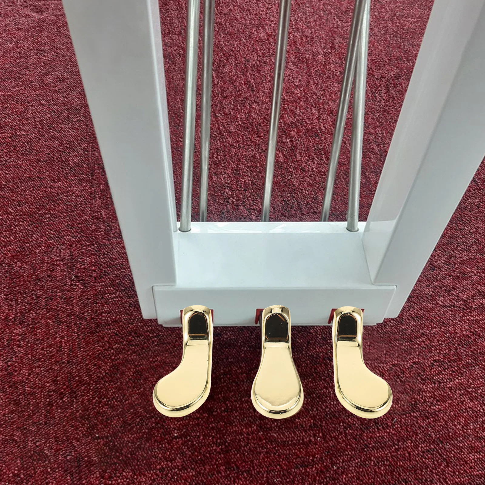 

3Pcs Upright Piano Pedal Metal Sustain Replacement Double Hole Foot Control Lever for Musical Instruments Universal