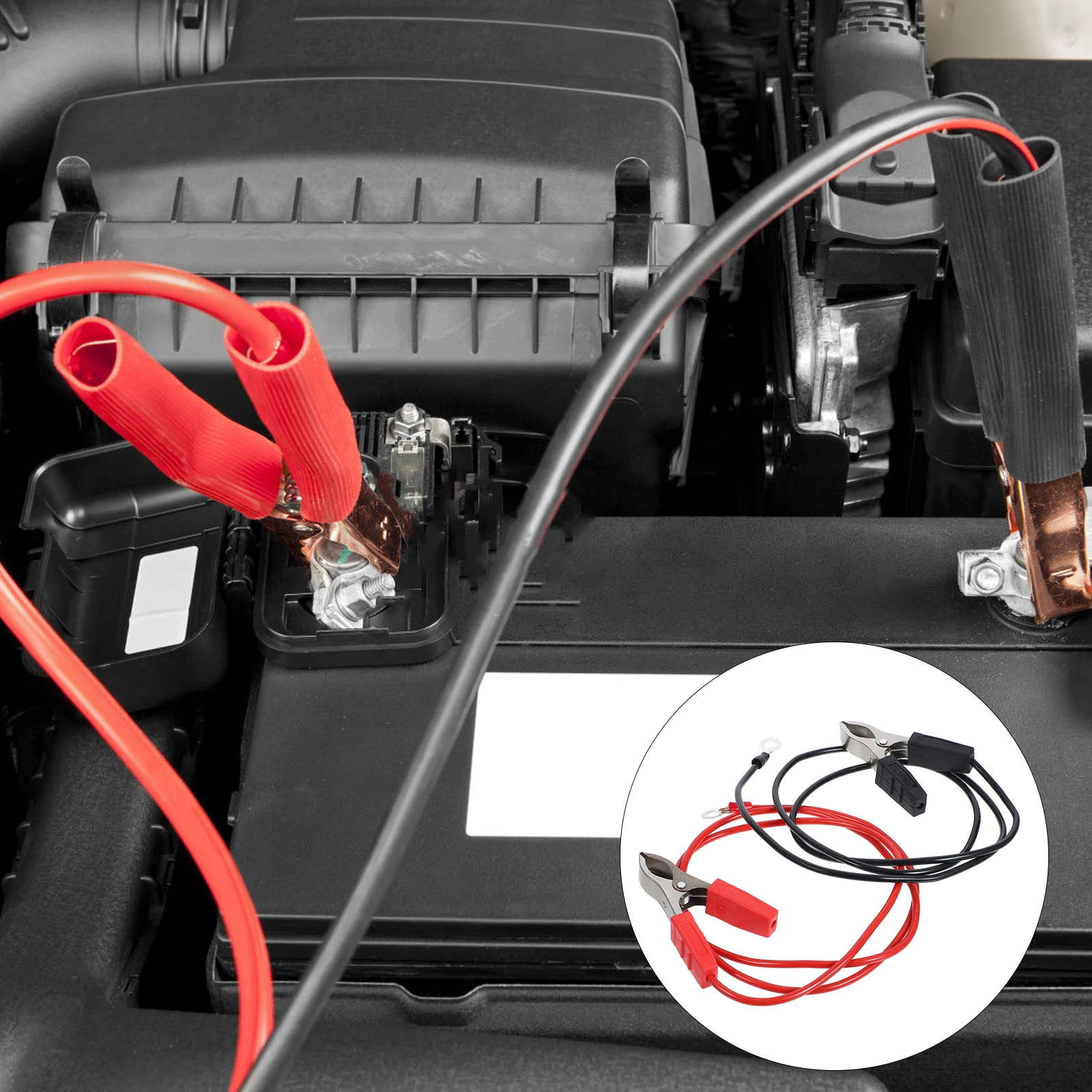 

2pcs Jumper Cable Clamps With Wire Clips Car Jump Starter Portable Replacement Parts Durable Rubber Copper Efficient