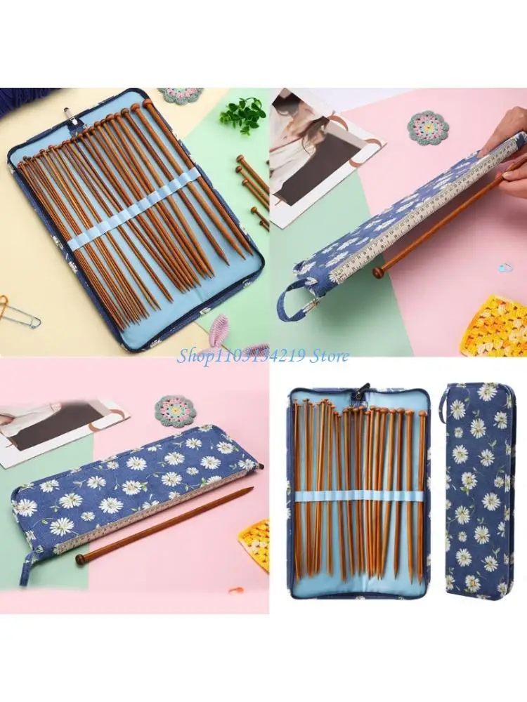 

N5KC Carbonized Knitting Needle 35cm And Knitting Needle Case For Handmade Projects