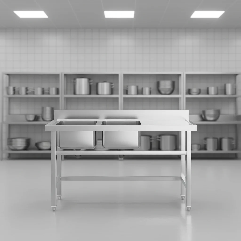 Factory Direct Customizable Commercial Kitchen Double Bowl Stainless Steel Sink High Quality Fabrication Direct Sale